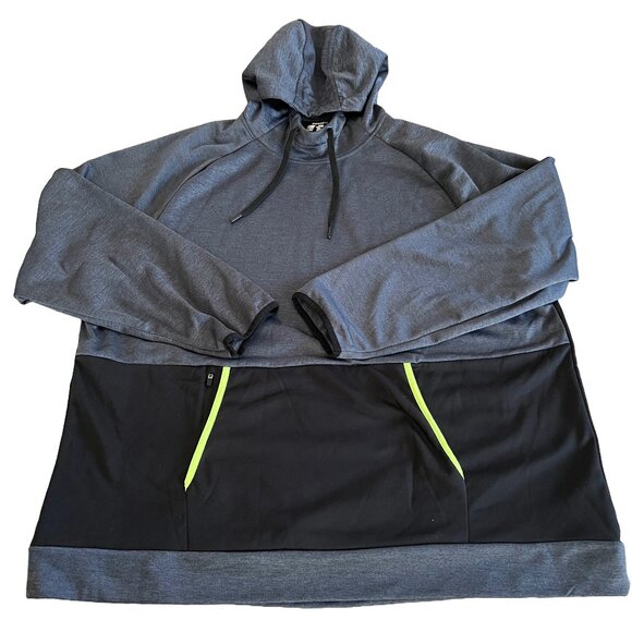 Russell Men's 3XL Gray/Back with Green Trim Hoodie - Picture 1 of 3